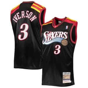 Allen Iverson Philadelphia 76ers 2006 Hardwood Classics Authentic Jersey Black/Red/White