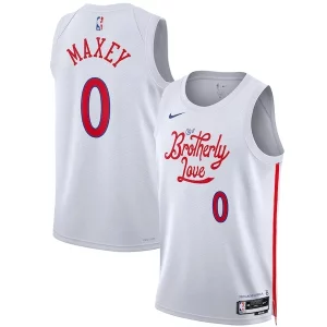Tyrese Maxey Philadelphia 76ers Nike Unisex 2022/23 Swingman Jersey City Edition White