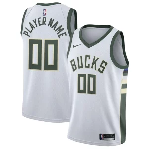 Milwaukee Bucks Nike 2020/21 Swingman Custom Jersey Association Edition White
