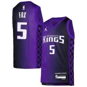 De'Aaron Fox Sacramento Kings Jordan Brand Youth Swingman Jersey Statement Edition Purple