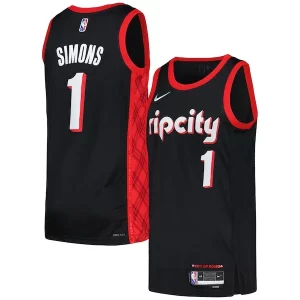 Anfernee Simons Portland Trail Blazers Nike Swingman Player Jersey City Edition Black/Red