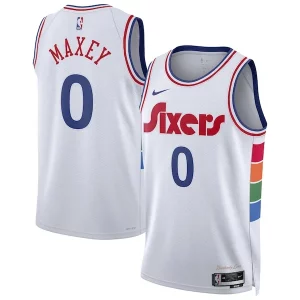 Tyrese Maxey Philadelphia 76ers Nike Unisex 2024/25 Swingman Player Jersey City Edition White