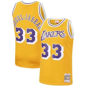 Kareem Abdul-Jabbar Los Angeles Lakers Hardwood Classics Swingman Jersey Gold/Purple