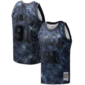 Dennis Rodman Chicago Bulls Hardwood Classics 1995/96 Tie-Dye Swingman Jersey Black