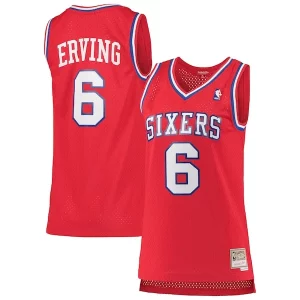 Julius Erving Philadelphia 76ers Women's 1982/83 Hardwood Classics Swingman Jersey Red