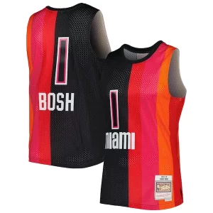 Chris Bosh Miami Heat Hardwood Classics 2011/12 Split Swingman Jersey Black/Red