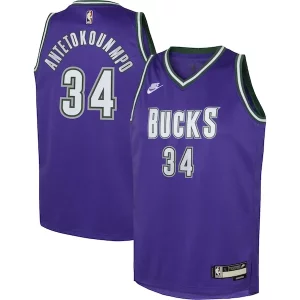 Giannis Antetokounmpo Milwaukee Bucks Nike Youth 2022/23 Swingman Jersey Purple Classic Edition