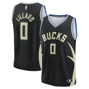 Damian Lillard Milwaukee Bucks Youth Fast Break Replica Player Jersey Statement Edition Black