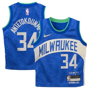 Giannis Antetokounmpo Milwaukee Bucks Nike Toddler Swingman Replica Jersey City Edition Royal