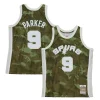 Tony Parker San Antonio Spurs Hardwood Classics 2000/01 Ghost Green Swingman Jersey Camo