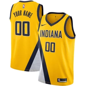 Indiana Pacers Nike 2019/20 Custom Swingman Jersey Yellow Statement Edition