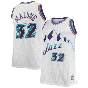 Karl Malone Utah Jazz 1996/97 Big & Tall Hardwood Classics Swingman Jersey White/Purple
