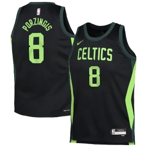 Kristaps Porzingis Boston Celtics Nike Youth 2024/25 Swingman Player Jersey City Edition Black
