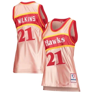 Dominique Wilkins Atlanta Hawks Women's 75th Anniversary Rose Gold 1986 Swingman Jersey Pink
