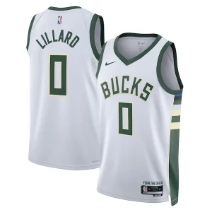 Damian Lillard Milwaukee Bucks Nike Unisex Fear The Deer Swingman Player Jersey Association Edition White