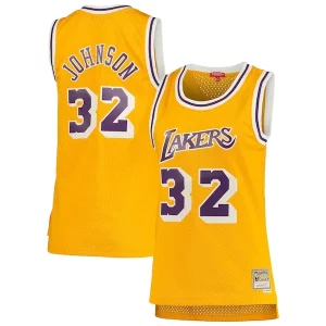 Magic Johnson Los Angeles Lakers Women's 1984/85 Hardwood Classics Swingman Jersey Gold