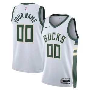 Milwaukee Bucks Nike Unisex Swingman Custom Jersey White Association Edition