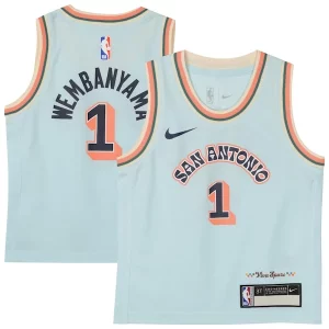 Victor Wembanyama San Antonio Spurs Nike Preschool 2024/25 Swingman Player Jersey City Edition Light Blue