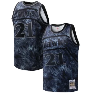 Dominique Wilkins Atlanta Hawks Hardwood Classics 1986/87 Tie-Dye Swingman Jersey Black