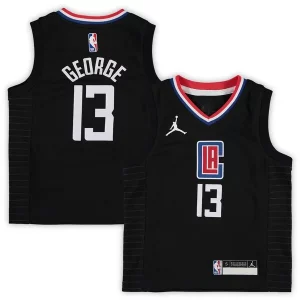 Paul George LA Clippers Jordan Brand Preschool 2020/21 Fast Break Replica Jersey Statement Edition Black