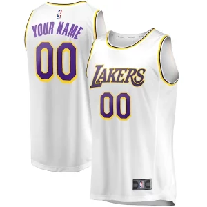 Los Angeles Lakers Youth Fast Break Replica Custom Jersey Association Edition White