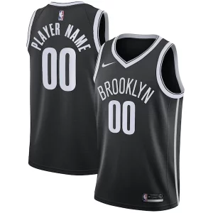 Brooklyn Nets Nike Swingman Custom Jersey Black Icon Edition