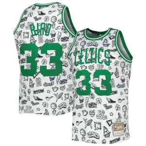 Larry Bird Boston Celtics 1985/86 Hardwood Classics Doodle Swingman Jersey White