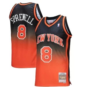 Latrell Sprewell New York Knicks 1998/99 Hardwood Classics Fadeaway Swingman Player Jersey Orange/Black