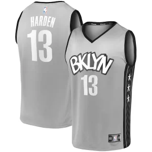 James Harden Brooklyn Nets Fast Break Replica Jersey Charcoal Statement Edition/White