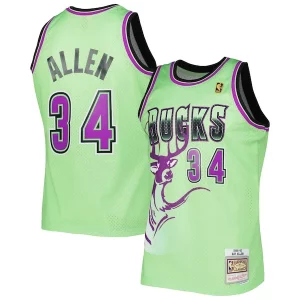 Ray Allen Milwaukee Bucks 1996-97 Hardwood Classics Reload 3.0 Swingman Jersey Green