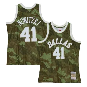 Dirk Nowitzki Dallas Mavericks Hardwood Classics 1998/99 Ghost Green Swingman Jersey Camo