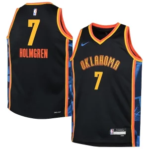 Chet Holmgren Oklahoma City Thunder Nike Youth 2024/25 Swingman Player Jersey City Edition Black