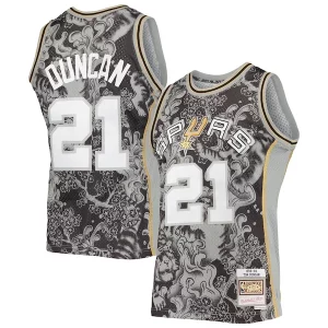 Tim Duncan San Antonio Spurs Hardwood Classics 1998/99 Lunar New Year Swingman Jersey Black