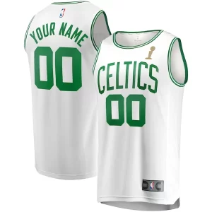 Boston Celtics 2024 NBA Finals Champions Custom Fast Break Jersey White Association Edition