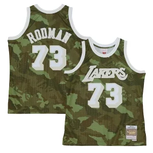 Dennis Rodman Los Angeles Lakers Hardwood Classics 1998/99 Ghost Green Swingman Jersey Camo