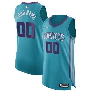 Charlotte Hornets Jordan Brand Authentic Custom Jersey Teal Icon Edition