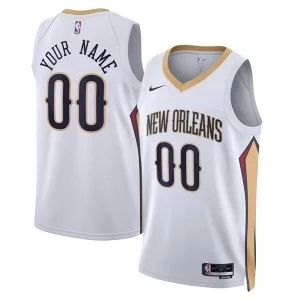 New Orleans Pelicans Nike Unisex Swingman Custom Jersey White Association Edition