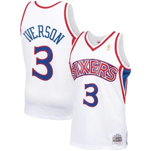 Allen Iverson Philadelphia 76ers 1996/97 Hardwood Classics Swingman Jersey White/Red/Royal/Black