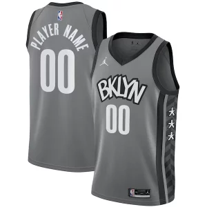 Brooklyn Nets Jordan Brand Swingman Custom Jersey Statement Edition Gray