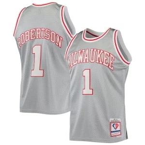 Oscar Robertson Milwaukee Bucks 75th Anniversary 1971/72 Hardwood Classics Swingman Jersey Silver