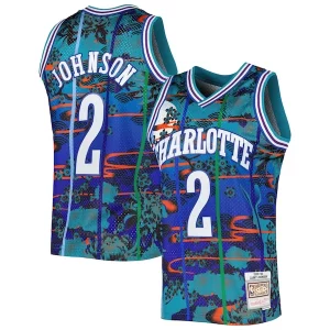Larry Johnson Charlotte Hornets 1992/93 Hardwood Classics Lunar New Year Swingman Jersey Teal