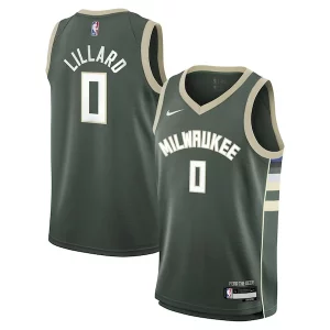 Damian Lillard Milwaukee Bucks Nike Youth Swingman Jersey Icon Edition Hunter Green