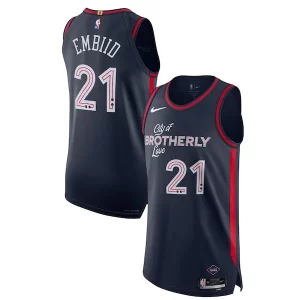Nike Joel Embiid Philadelphia 76ers Authentic Jersey City Edition Navy