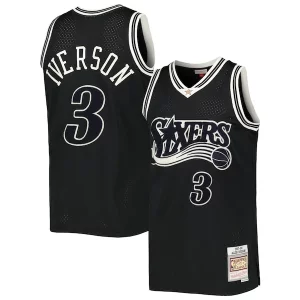 Allen Iverson Philadelphia 76ers Hardwood Classics Off-Court Swingman Jersey Black