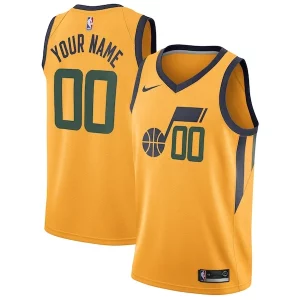 Utah Jazz Nike Swingman Custom Jersey Statement Edition Gold