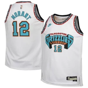 Ja Morant Memphis Grizzlies Nike Youth 2024/25 Swingman Jersey White Classic Edition