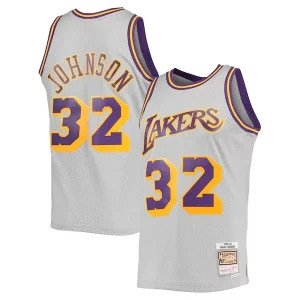 Magic Johnson Los Angeles Lakers 1984-85 Hardwood Classics Reload 2.0 Throwback Swingman Jersey Gray