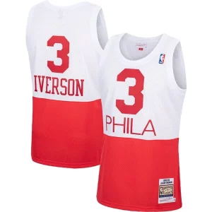 Allen Iverson Philadelphia 76ers 2003/04 Hardwood Classics Authentic Jersey White/Black/Red