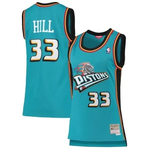 Grant Hill Detroit Pistons Women's 1998/99 Hardwood Classics Swingman Jersey Teal