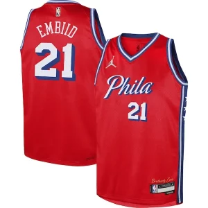 Joel Embiid Philadelphia 76ers Jordan Brand Youth Swingman Jersey Statement Edition Red